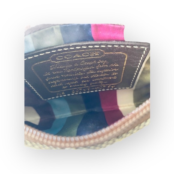 Coach ❃ Signature Monogram Jacquard Wristlet Clutch Bag ❃ Leather Trim ❃ Khaki ❃ - Picture 7 of 16